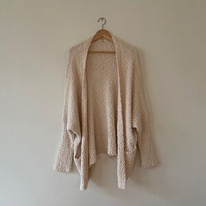 Umgee Oatmeal Textured Cardigan Open Front Sweater
